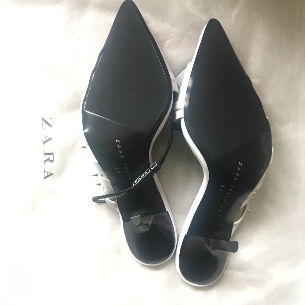 Zara high heel studded mule pointed toe pumps - Picture 6 of 7
